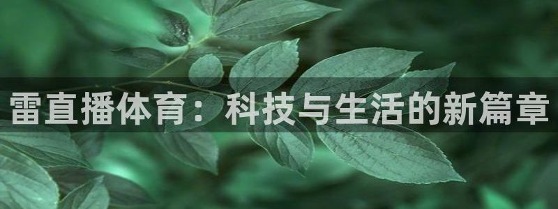 500官方彩票平台：雷直播体育：科技与生活的新篇章